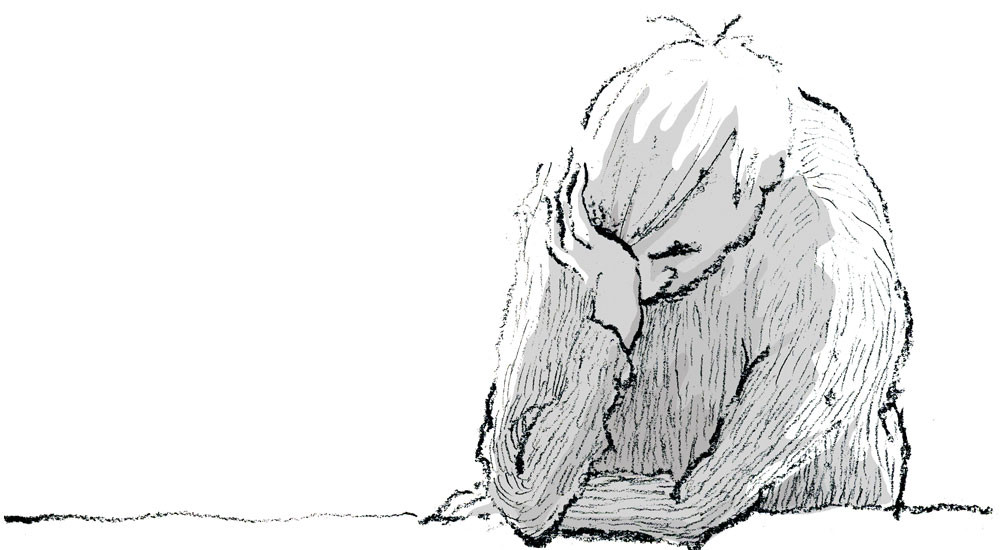 Sorg Illustration ked af det person