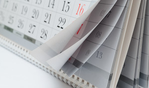 Sider i papir-kalender bladre